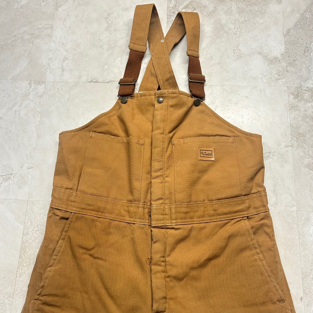 Walls Blizzard Pruf Overalls Brown Mens Medium Regular Insulated Workwear Bibs